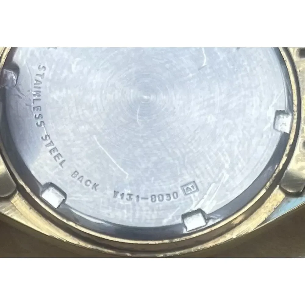 VTG Lorus Gold Tone Quartz Analog Watch 36mm Men's V131-8030 New Battery -WORKS!